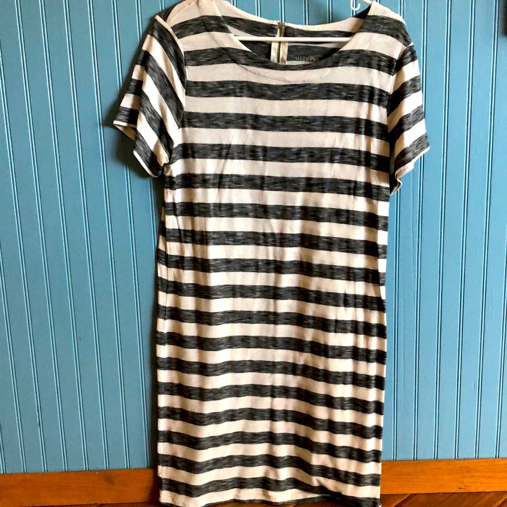 Merona , black striped dress